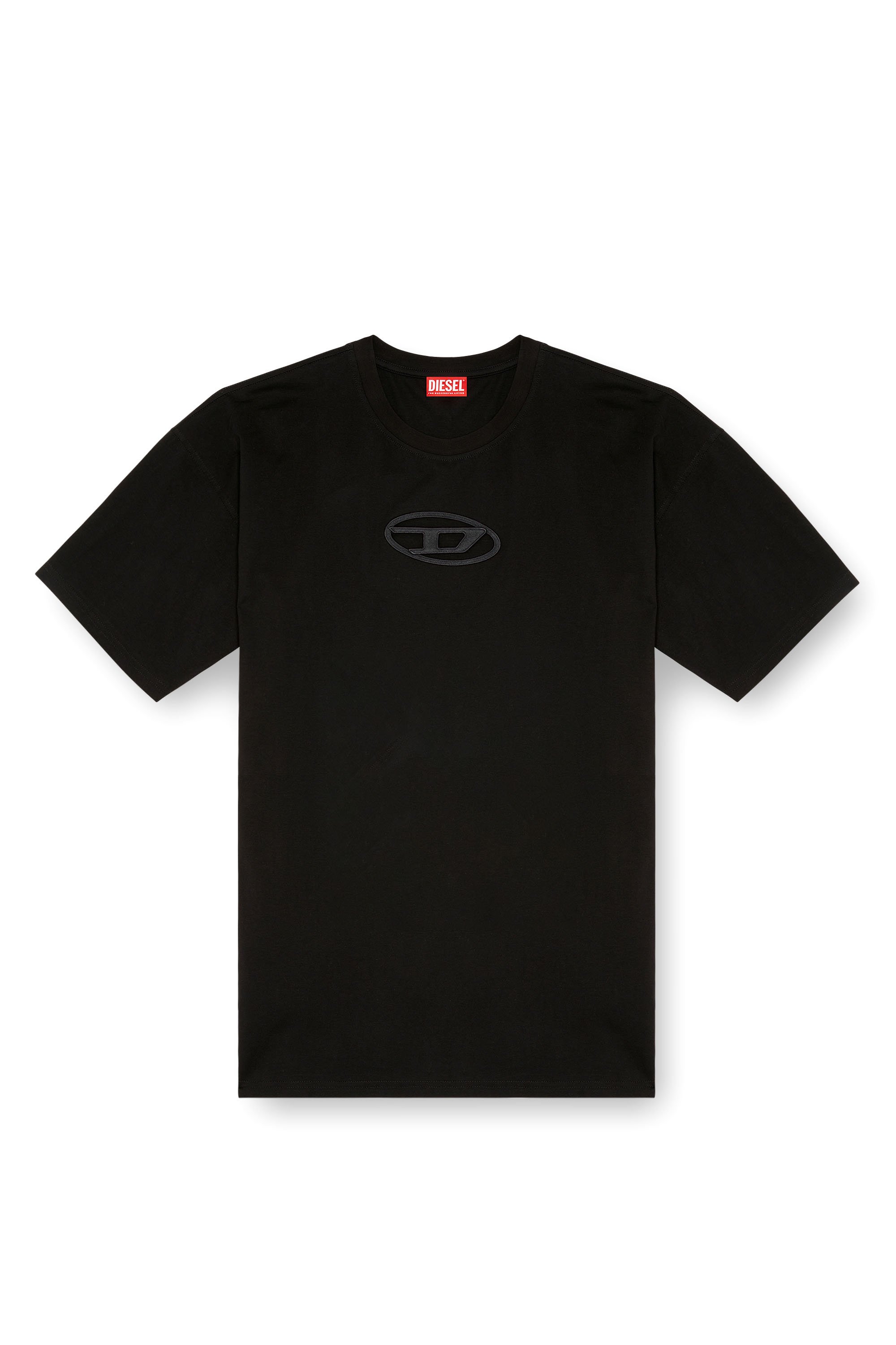 Diesel - T-BOXT-OD, Unisex's T-shirt with embroidered Oval D in Black - 3